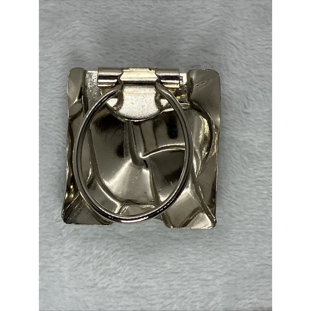 Vtg Silver Tone Scarf Clip Geometric Abstract Woven Design Estate Old Money Chic